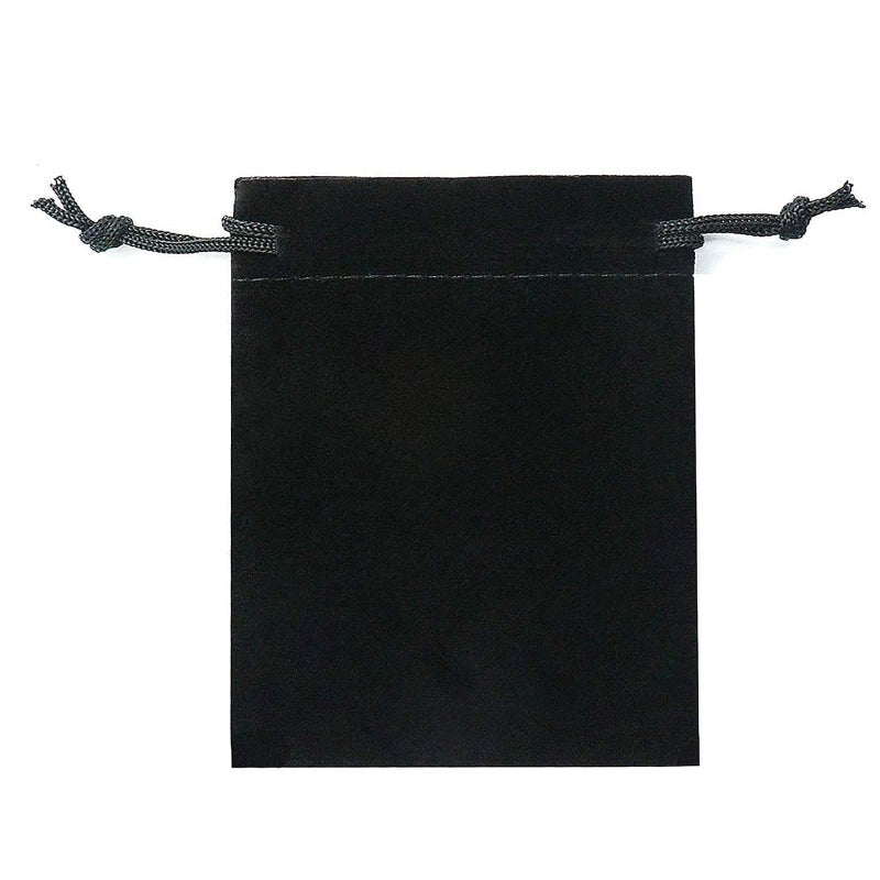 HOSL 100 Pack 4x5 Velvet Bags with Drawstrings Black Jewelry Pouch Velvet Gift Bags Small for Necklace Earrings Bracelet Goodies Candy Wedding Festival Party Favor - Image 1